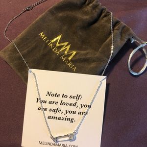 Melinda Maria baby safety pins silver necklace